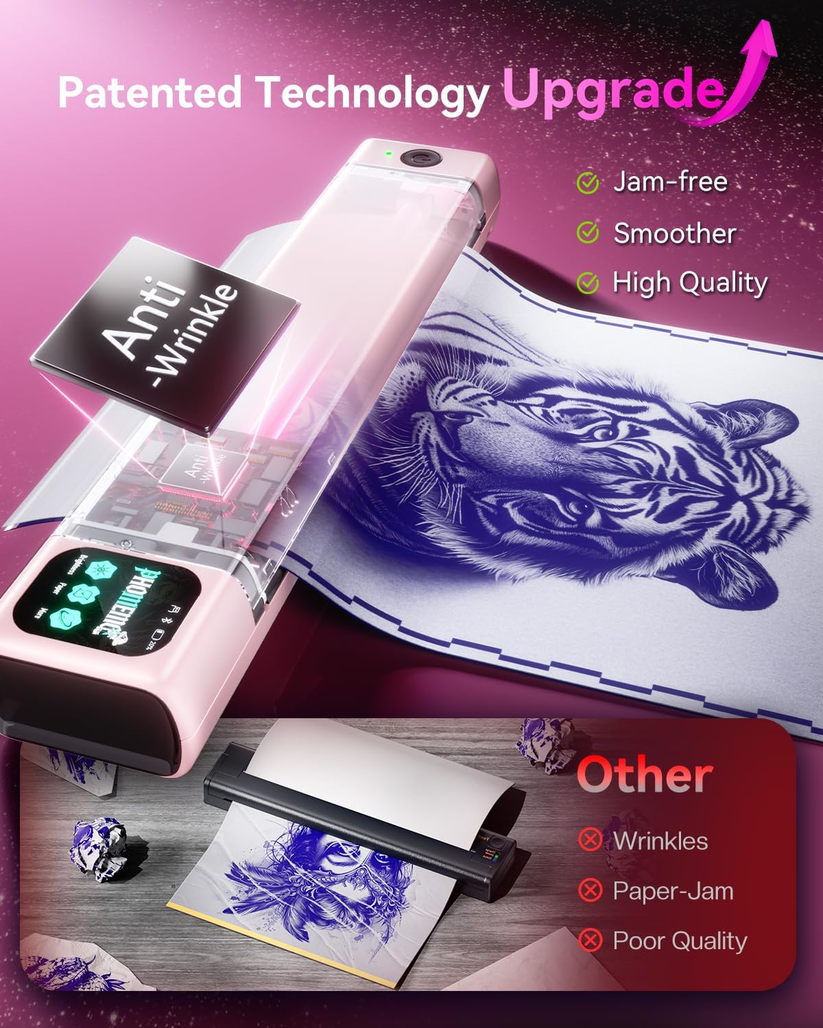 Thumbnail 4 de Phomemo M08F Plus AI : imprimante à pochoir thermique pour tatouage avec écran tactile
