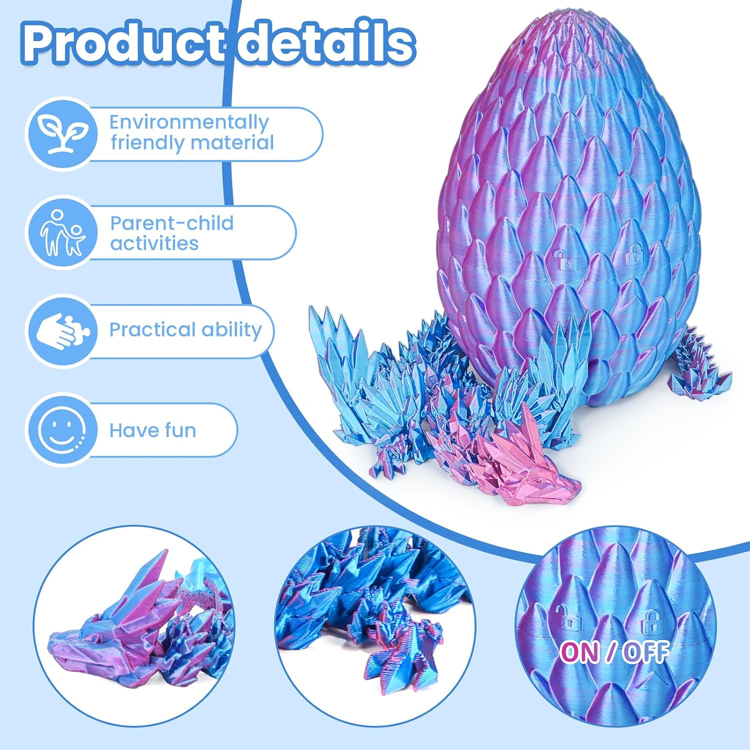 Detalle 2 de Olee Odee Drachen-Ei 3D Set M