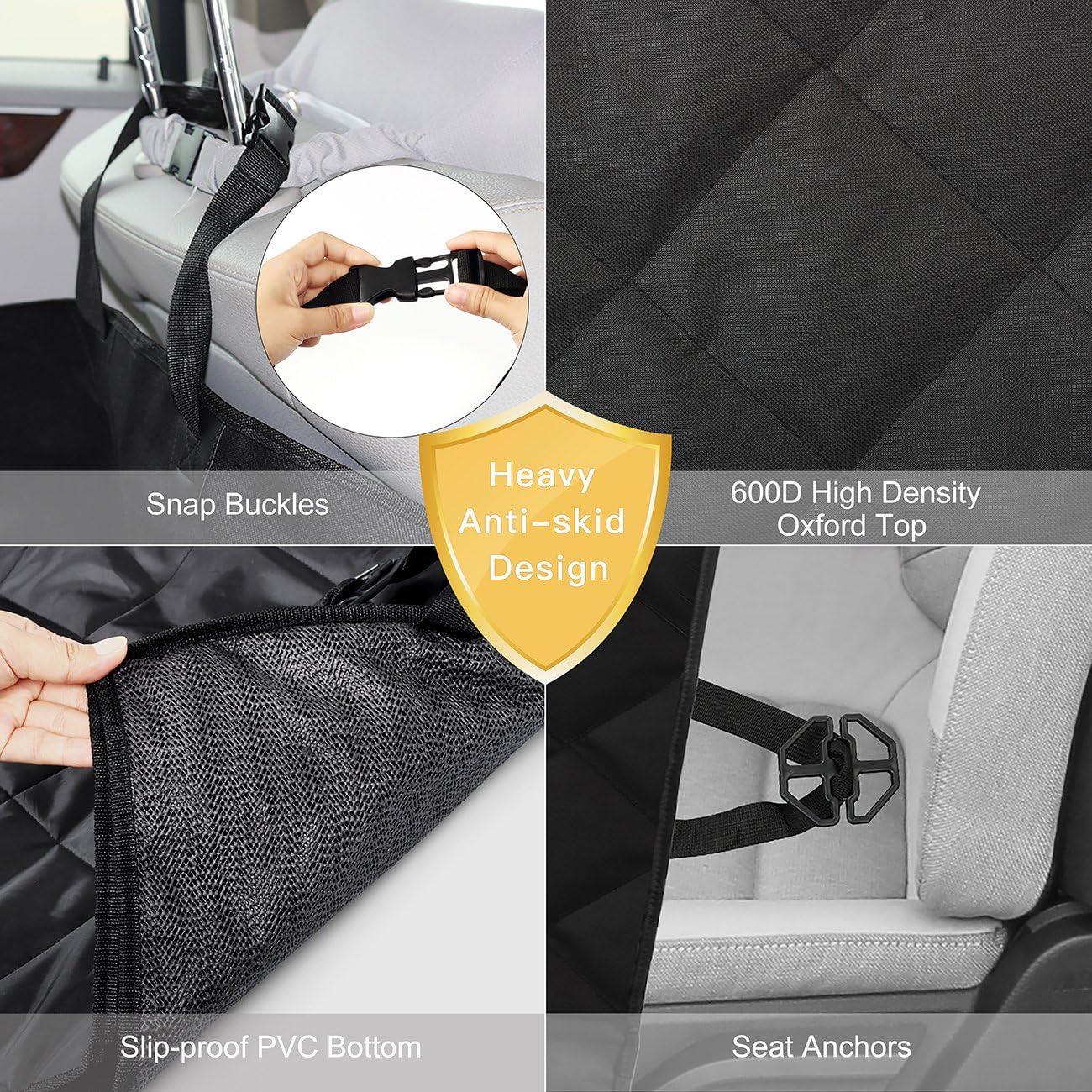Thumbnail 3 de SHINE HAI Dog Car Seat Cover: Waterproof, Scratch‑Proof, Non‑Slip Back Seat Cover with Hammock Fit