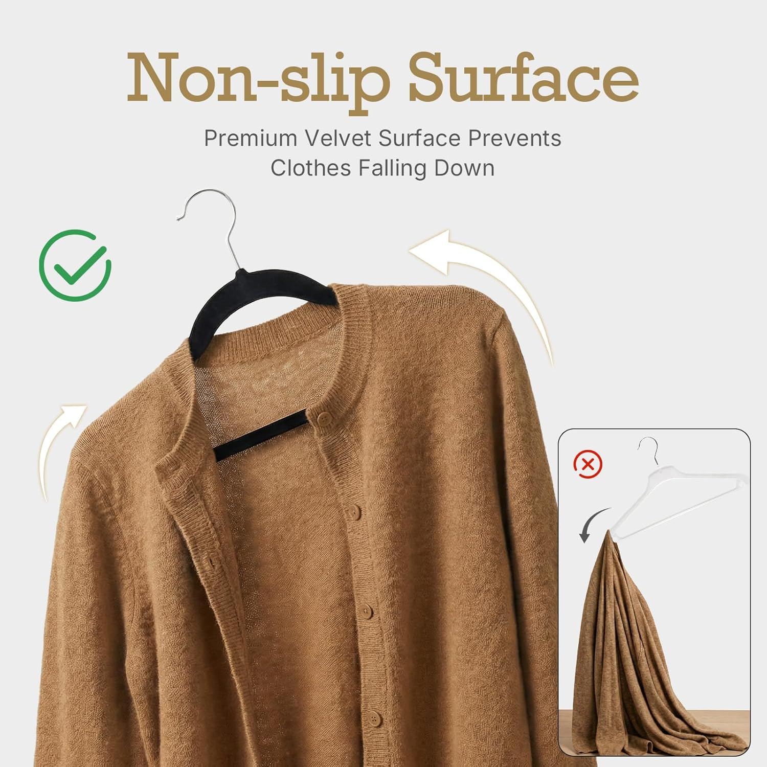 Thumbnail 1 de HOUSE DAY Velvet Non-Slip Suit Hangers 60-pack 👔