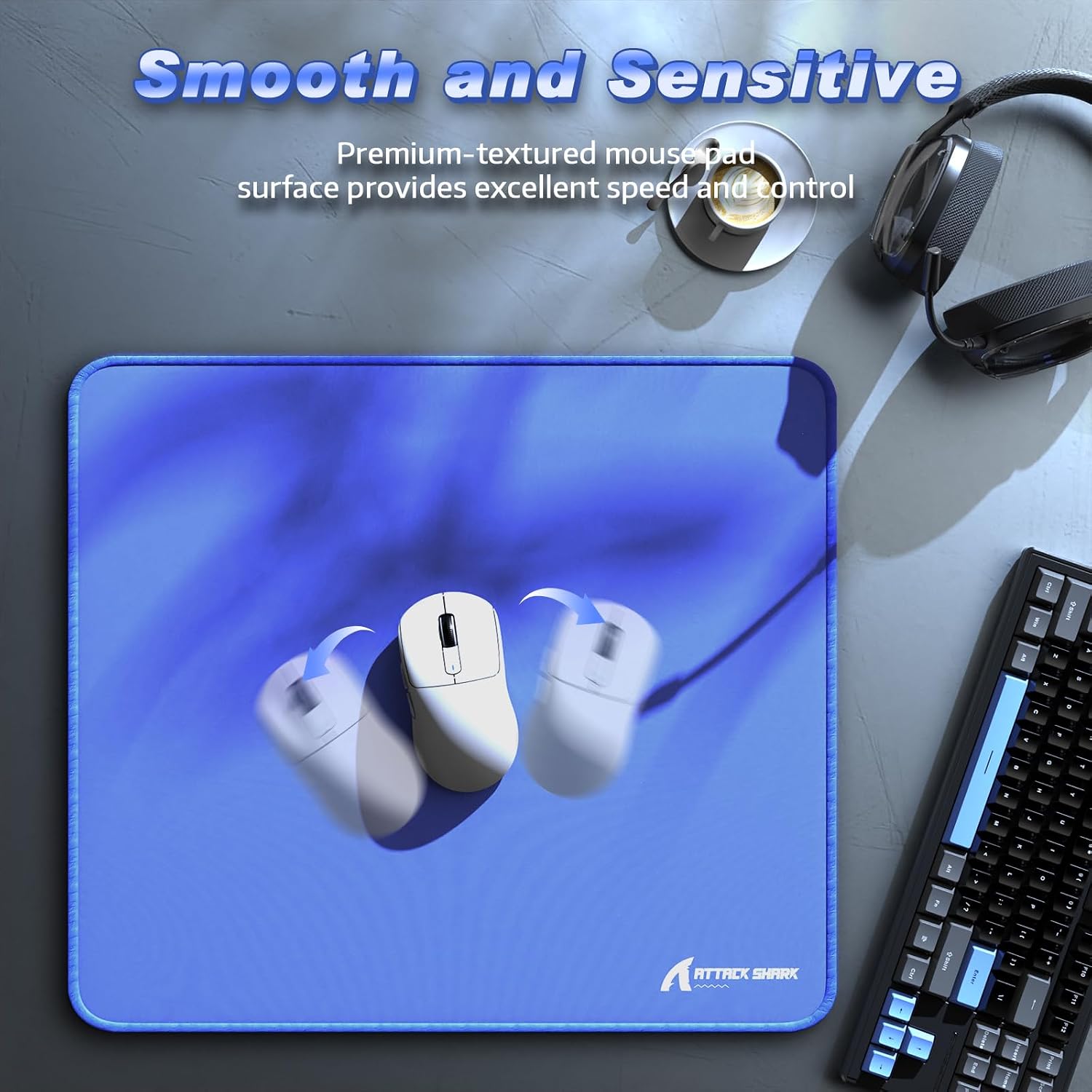 Detalle de ATTACK SHARK CM02 gaming mouse pad 450x400mm