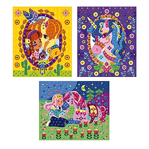 Detalle 2 de Janod - Coffret Mosaïques en Mousse Poneys et Licornes – Les Ateliers du Calme (J07957)