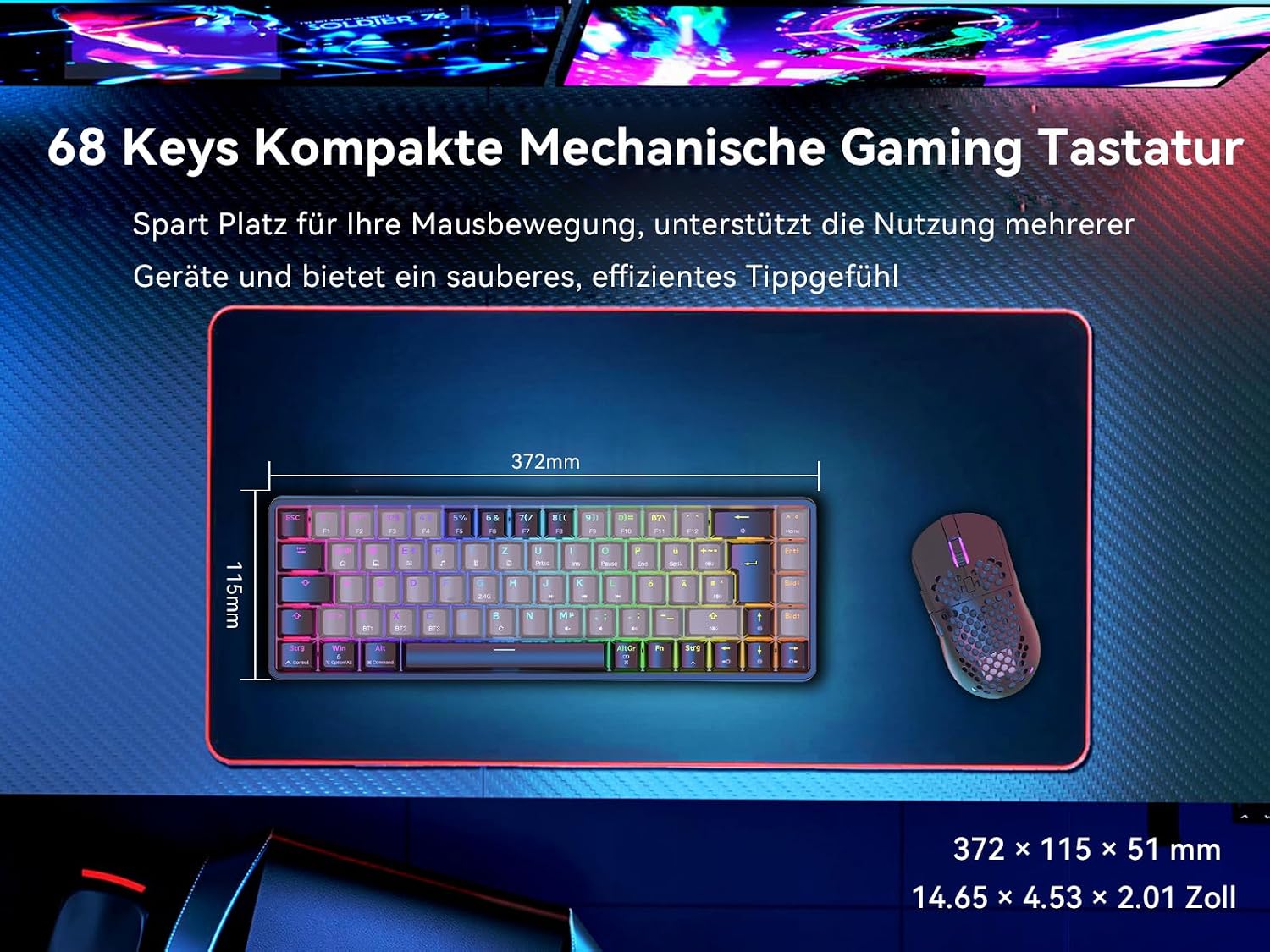 Thumbnail 6 de Dierya DK68 Kabellose Gaming Tastatur