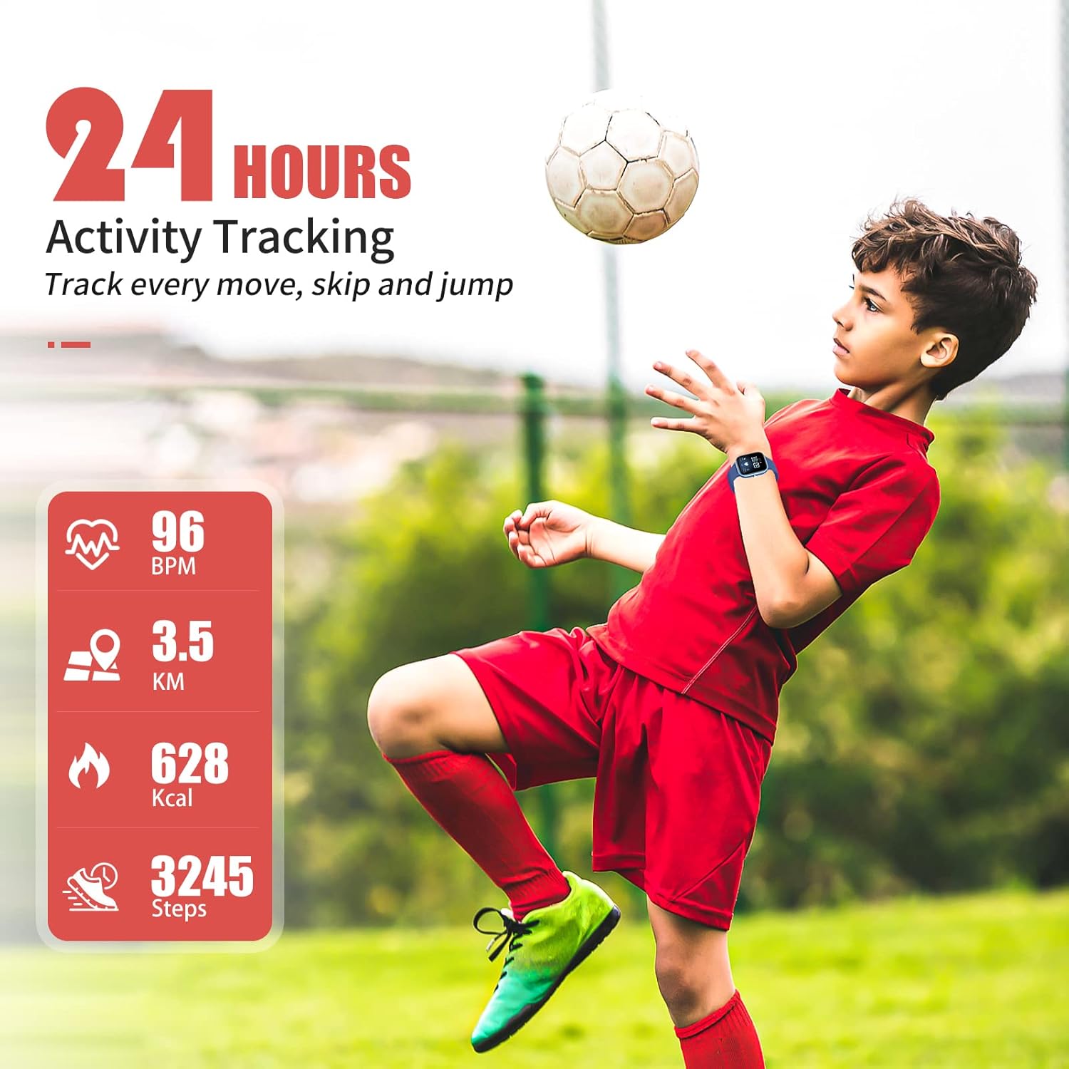 Detalle de HENGTO Orologio Fitness Tracker per Bambini – 19 Modalità, IP68, Frequenza Cardiaca e Sonno