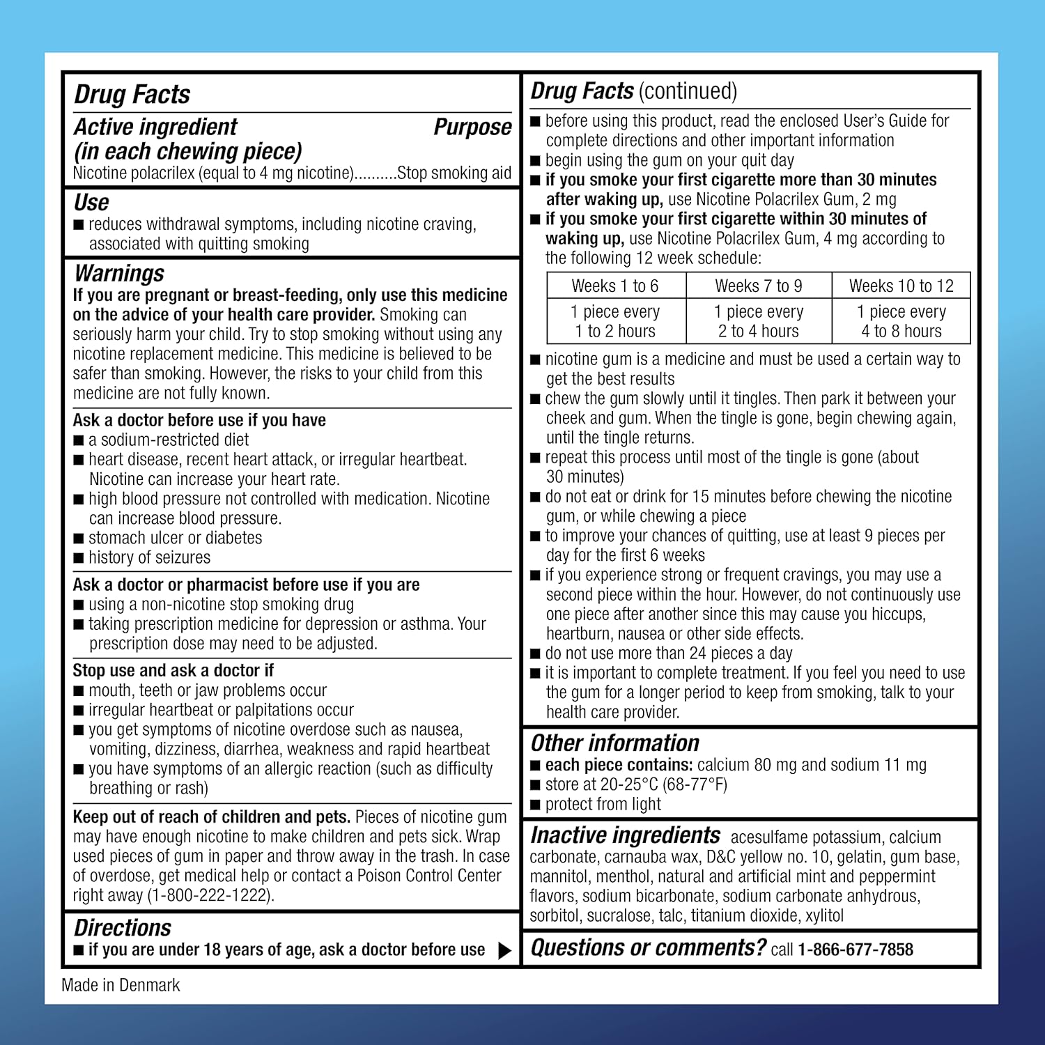 Detalle 1 de Nicotine gum 4 mg Ice Mint, 20 count