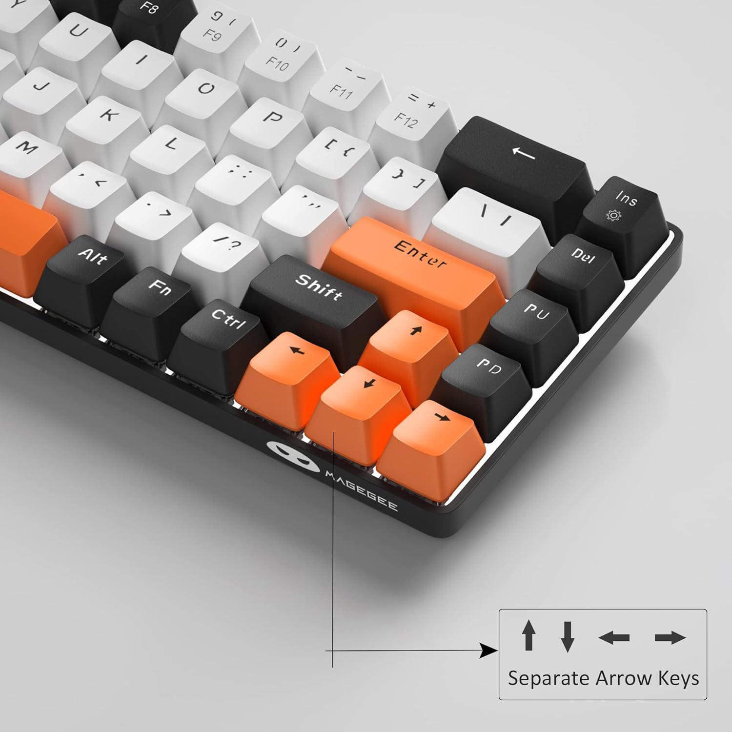 Detalle 2 de MageGee Portable 60% Gaming Mechanical Keyboard (MK-Box) – Ice Blue LED Backlit, Red Switch, 68-Key Wired