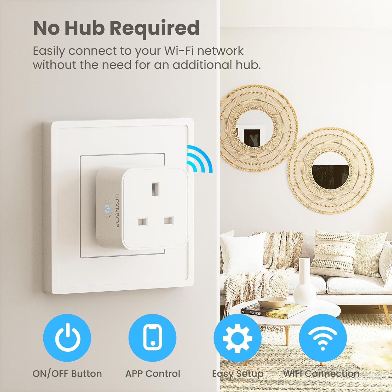 Thumbnail 1 de UPXNBOR Smart Plug (2 Pack) – Wi‑Fi Outlet with Energy Monitoring, Timer & Remote App Control