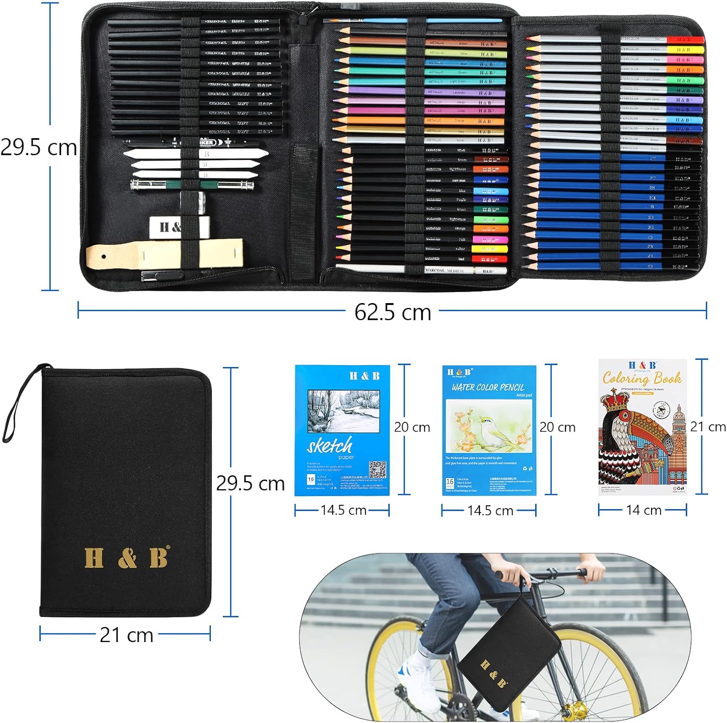 Thumbnail 5 de H & B 75 pezzi set matite da disegno – Kit professionale per principianti e artisti