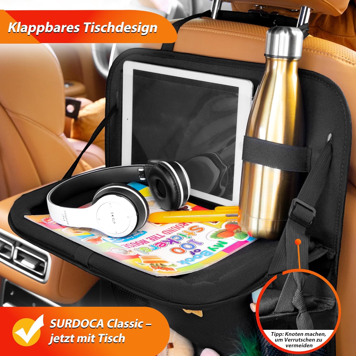 Thumbnail 1 de SURDOCA Auto Organizer Kinder mit Klapptisch – Rücksitz Organizer mit Touchscreen-Tabletfach
