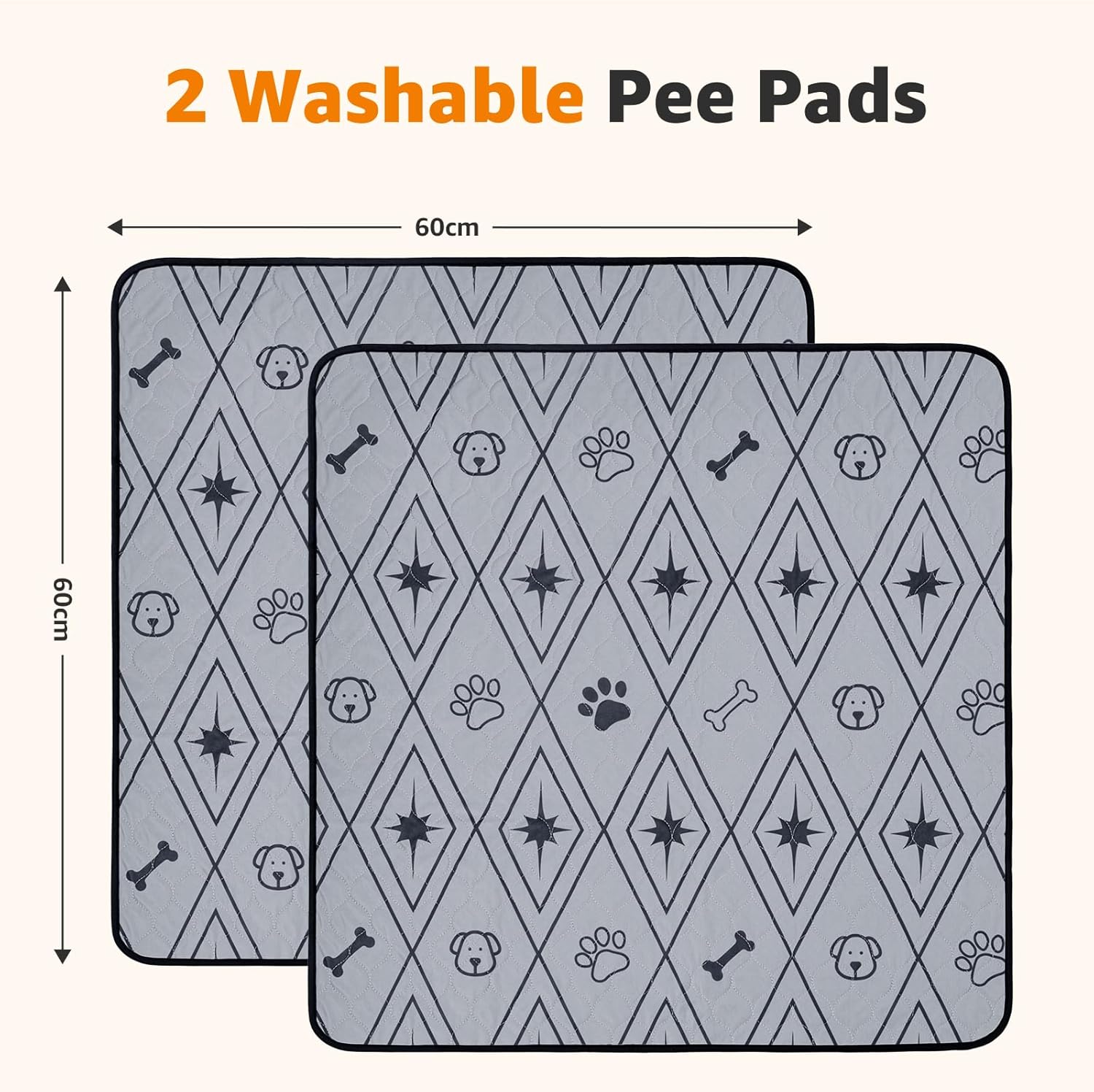 Detalle de LOOBANI washable puppy pads 2 pack, 60x60cm