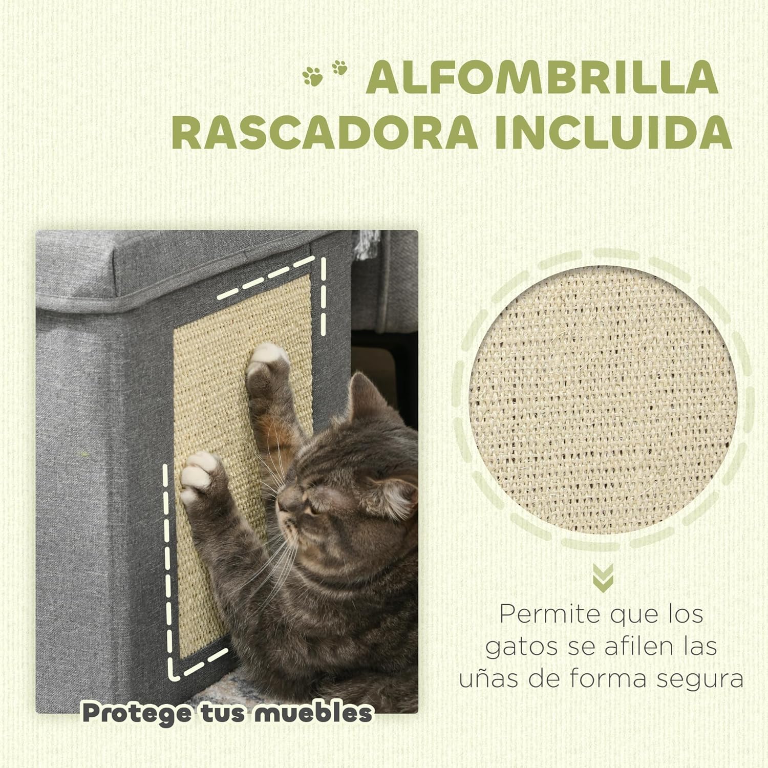 Detalle de PawHut Casa para Gatos Cama Casita 36,5 cm