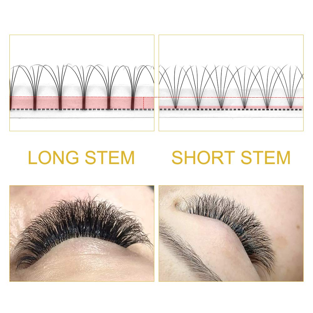 Detalle de PRO LASHBEAUTY Fertige Wimpernfächer 3D/4D/5D/6D – Vorgefächerte Volumen Wimpern 0.07/0.10, 5D-C-0.07, 11 mm