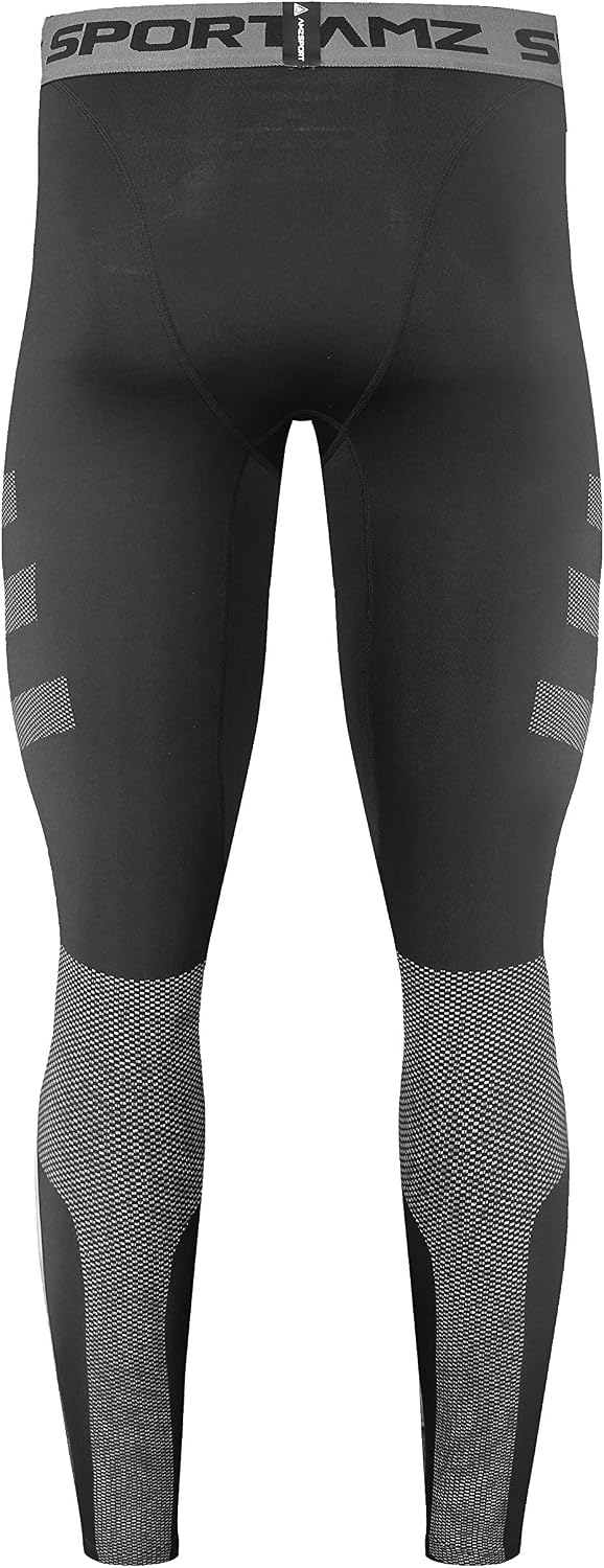 Detalle 2 de AMZSPORT Pantaloni sportivi compressione uomo leggings asciugatura rapida
