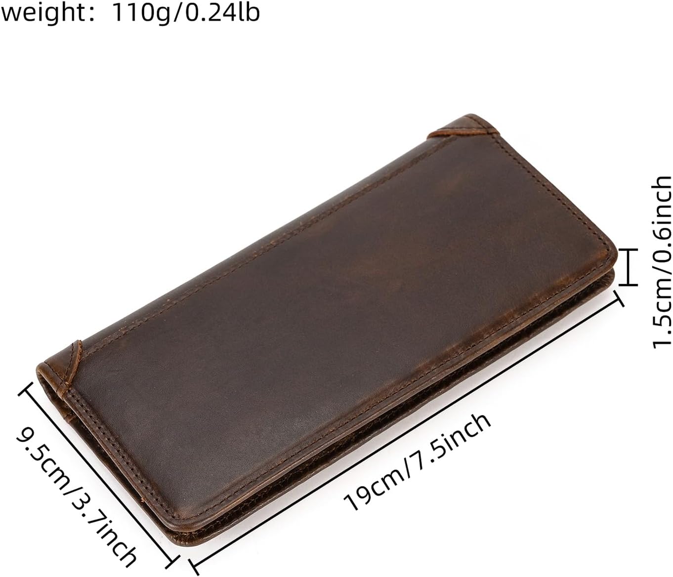 Thumbnail 3 de LUUFAN Men's Genuine Leather Long Wallet with Zipper Pocket – Vintage Bifold Checkbook Purse