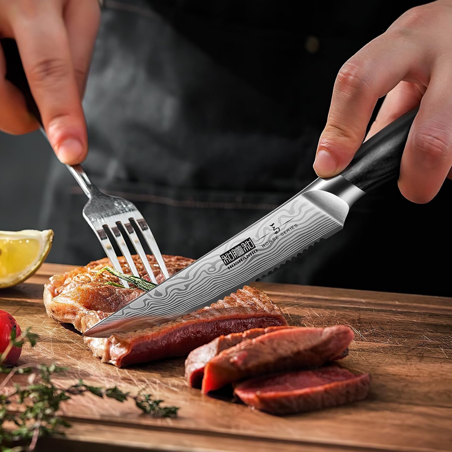 Detalle 2 de HOSHANHO Steak Knife Set, 4.5-Inch Blades