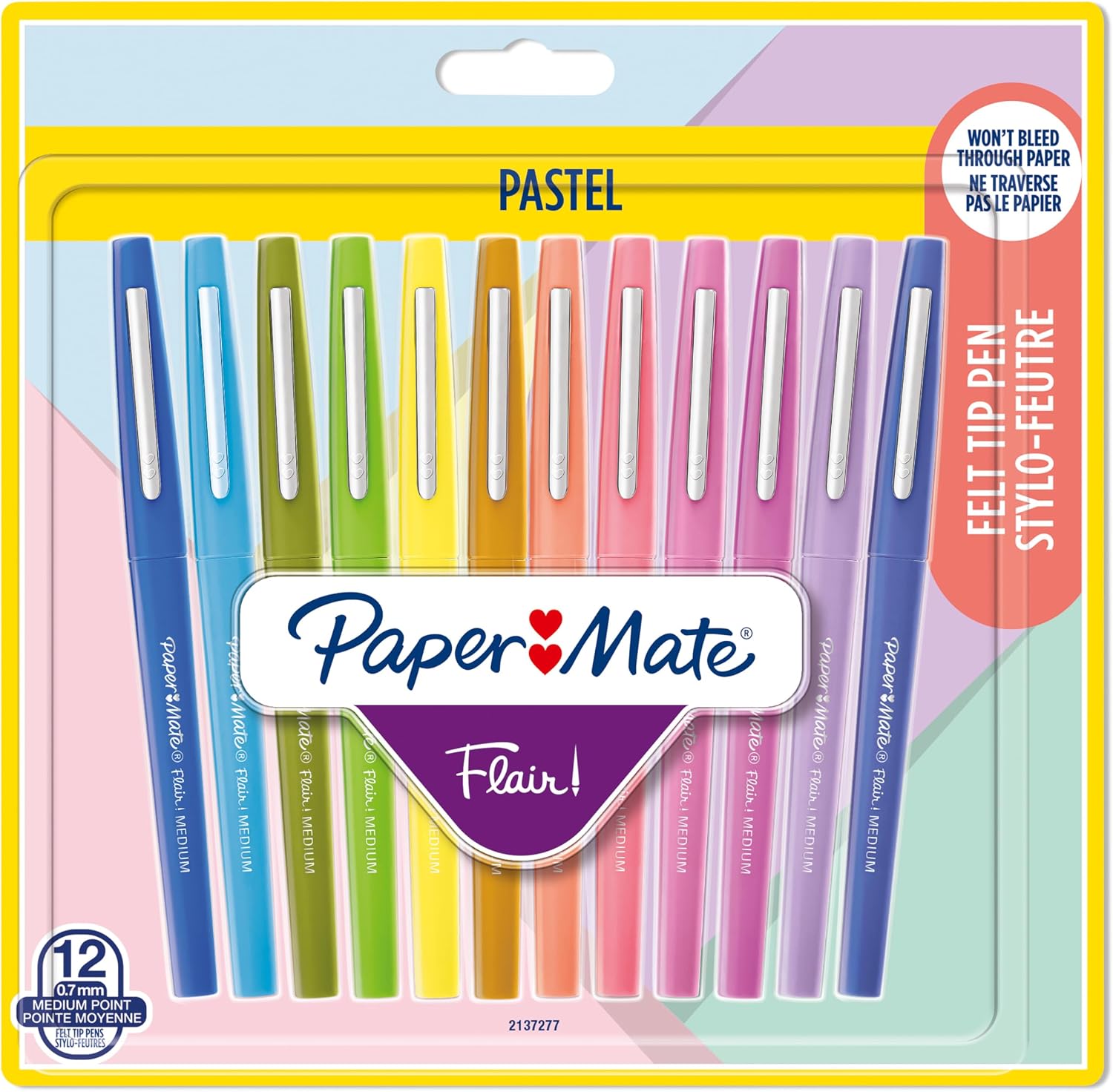 Detalle de Paper Mate Flair Pennarelli 12 pezzi punta 0,7