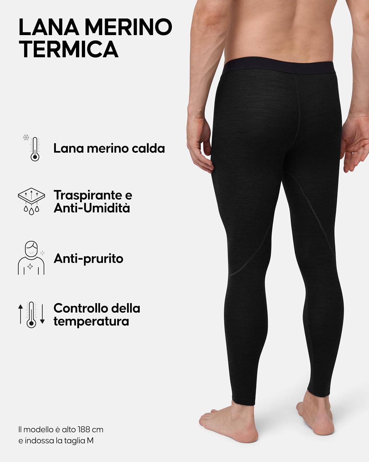 Thumbnail 2 de DANISH ENDURANCE Pantaloni Termici da Uomo in Lana Merino 180 g/m² – versione con o senza apertura frontale