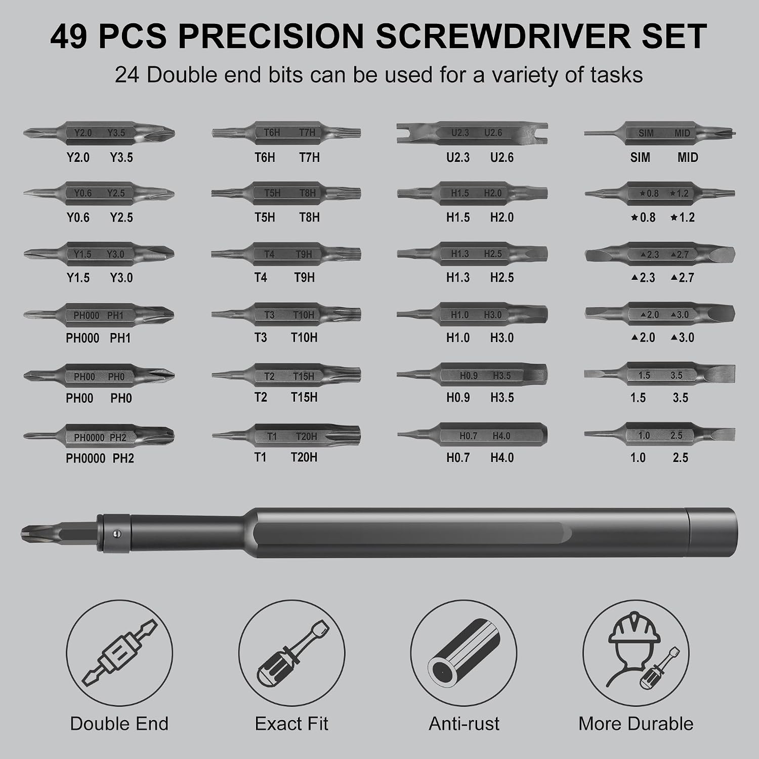 Detalle 2 de SHARDEN Precision Screwdriver Set 49-in-1 magnetic kit