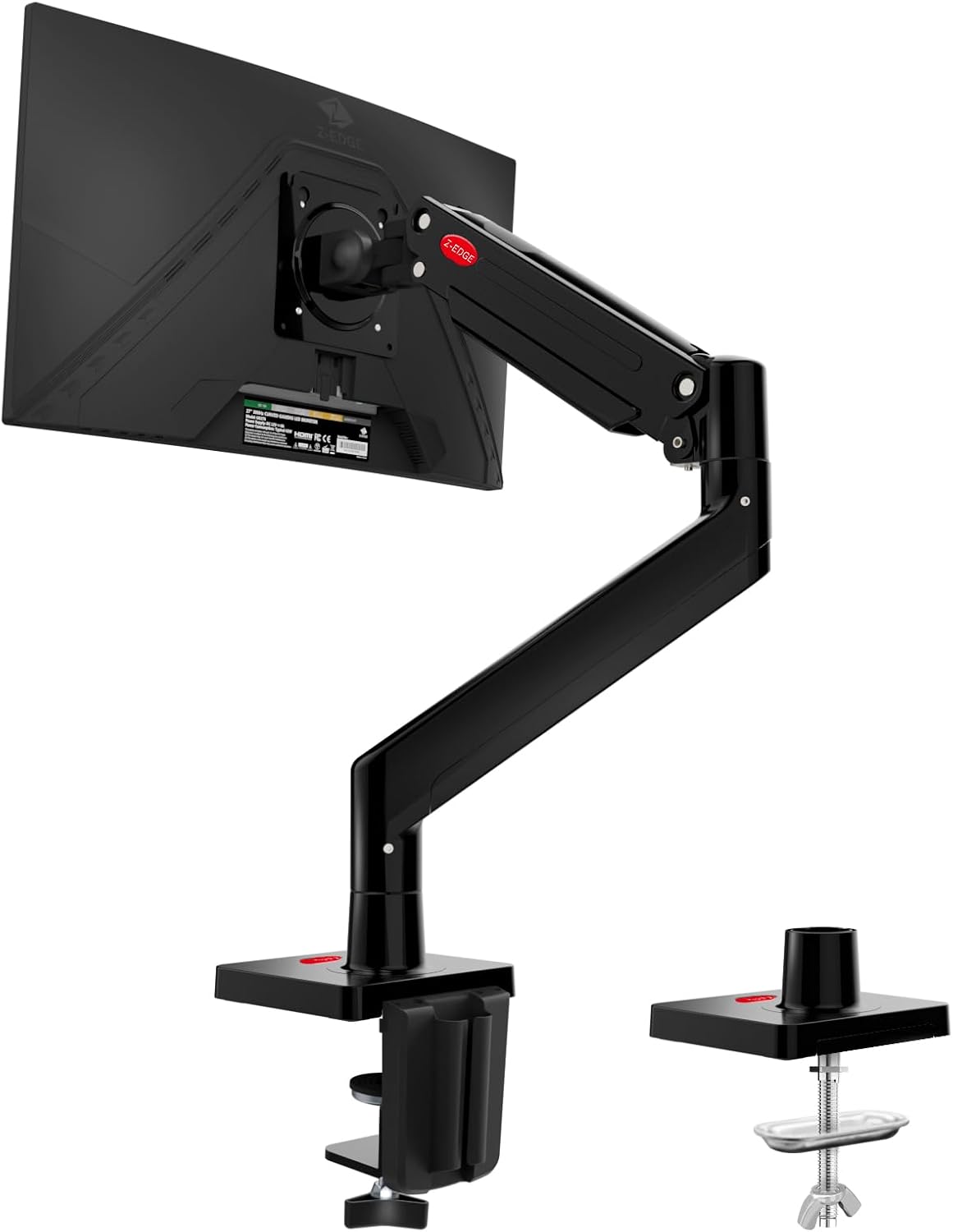 Detalle de Z Z-Edge MS05-Black モニターアーム 22~40インチ対応・ガススプリング式・耐荷重2~12kg