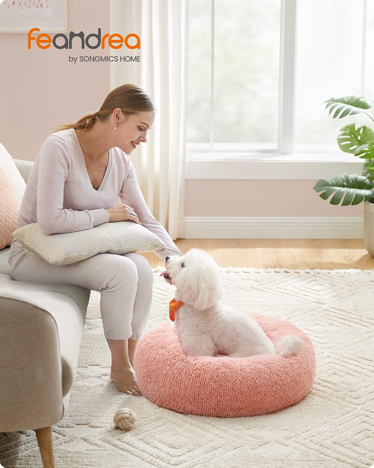 Detalle 2 de Feandrea PGW039P01 Hundebett 70 cm Donut rosa