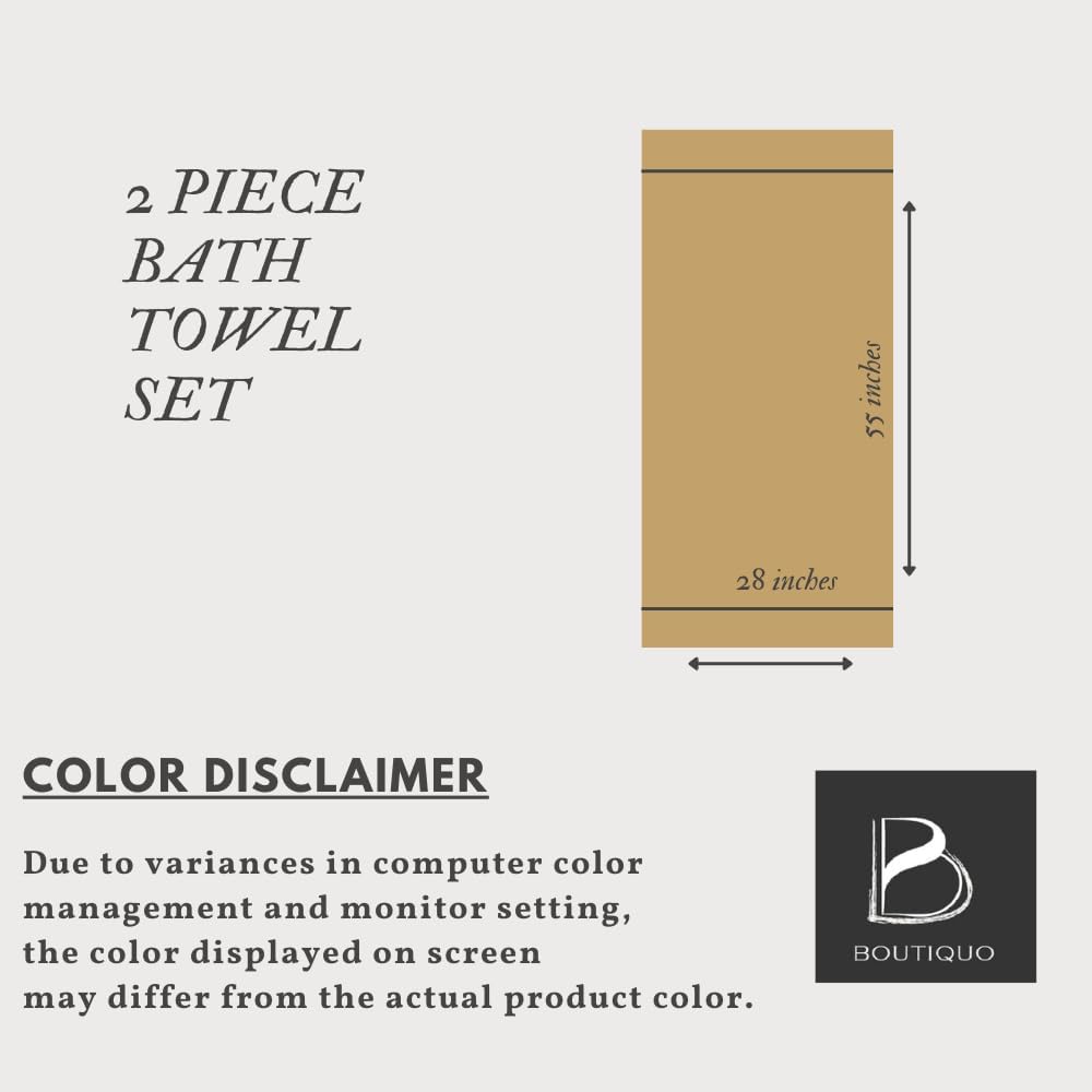 Detalle 2 de BOUTIQUO Cotton Bath Towels, 2-Pack