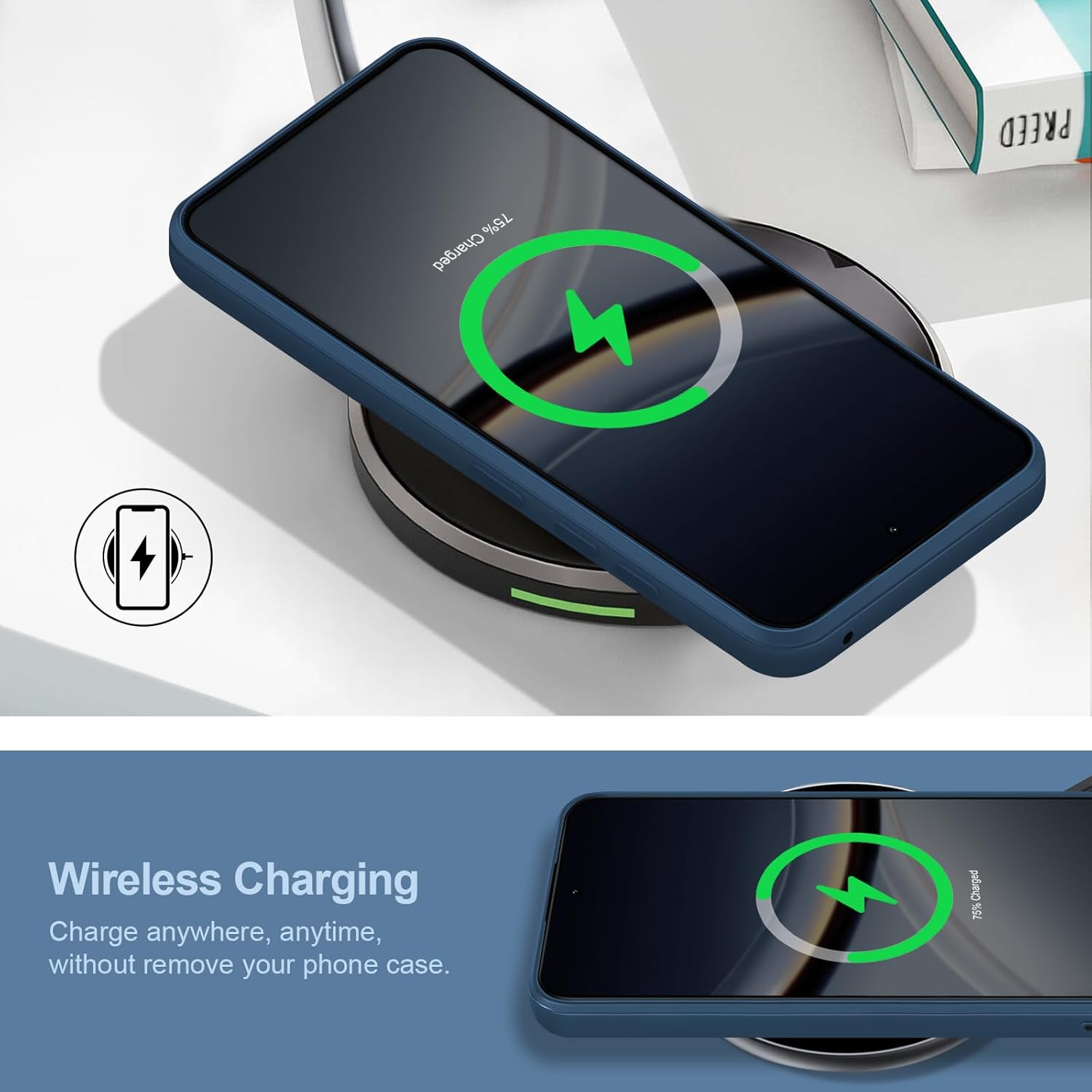 Thumbnail 6 de Btstring Hülle für Xiaomi Poco F7 – Silikon-Case mit mikrofaserweichem Futter (blau)