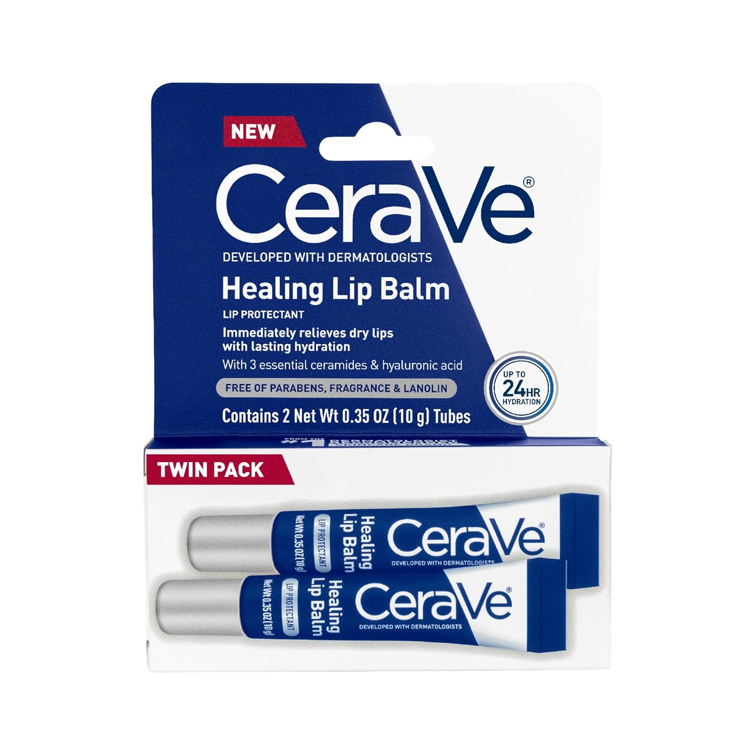 Detalle de CeraVe Healing Lip Balm with Hyaluronic Acid, Ceramides & Petrolatum, 0.7 oz