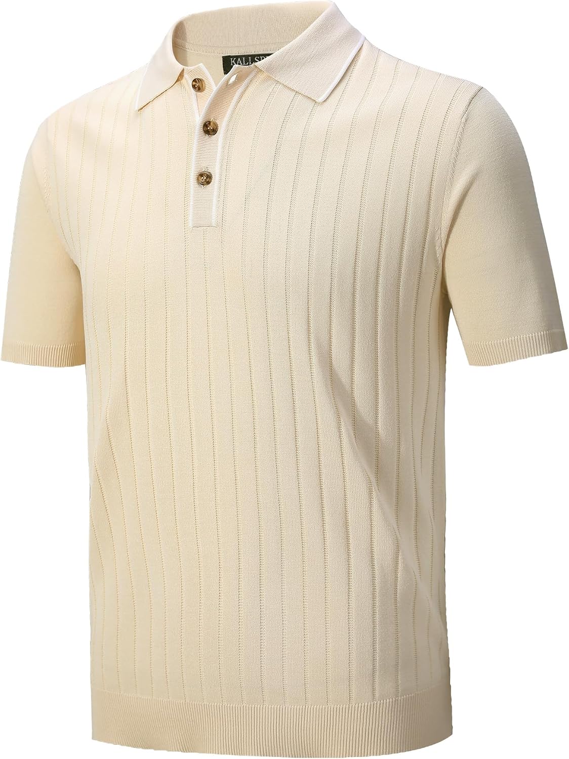 Detalle de Kallspin Men's Knit Polo Shirts Short Sleeve Jumpers for Golf, Beach and Summer Wear
