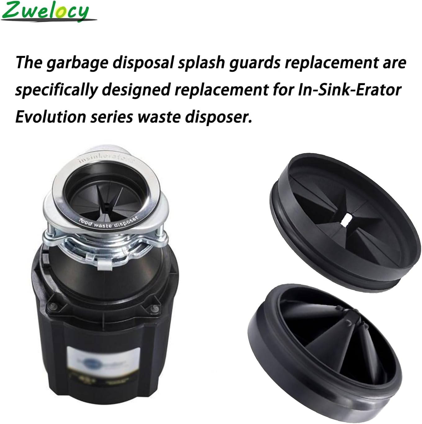 Detalle 2 de Zwelocy QCB-AM Garbage Disposal Splash Guards, 3 3/8-Inch Rubber, 2-Pack