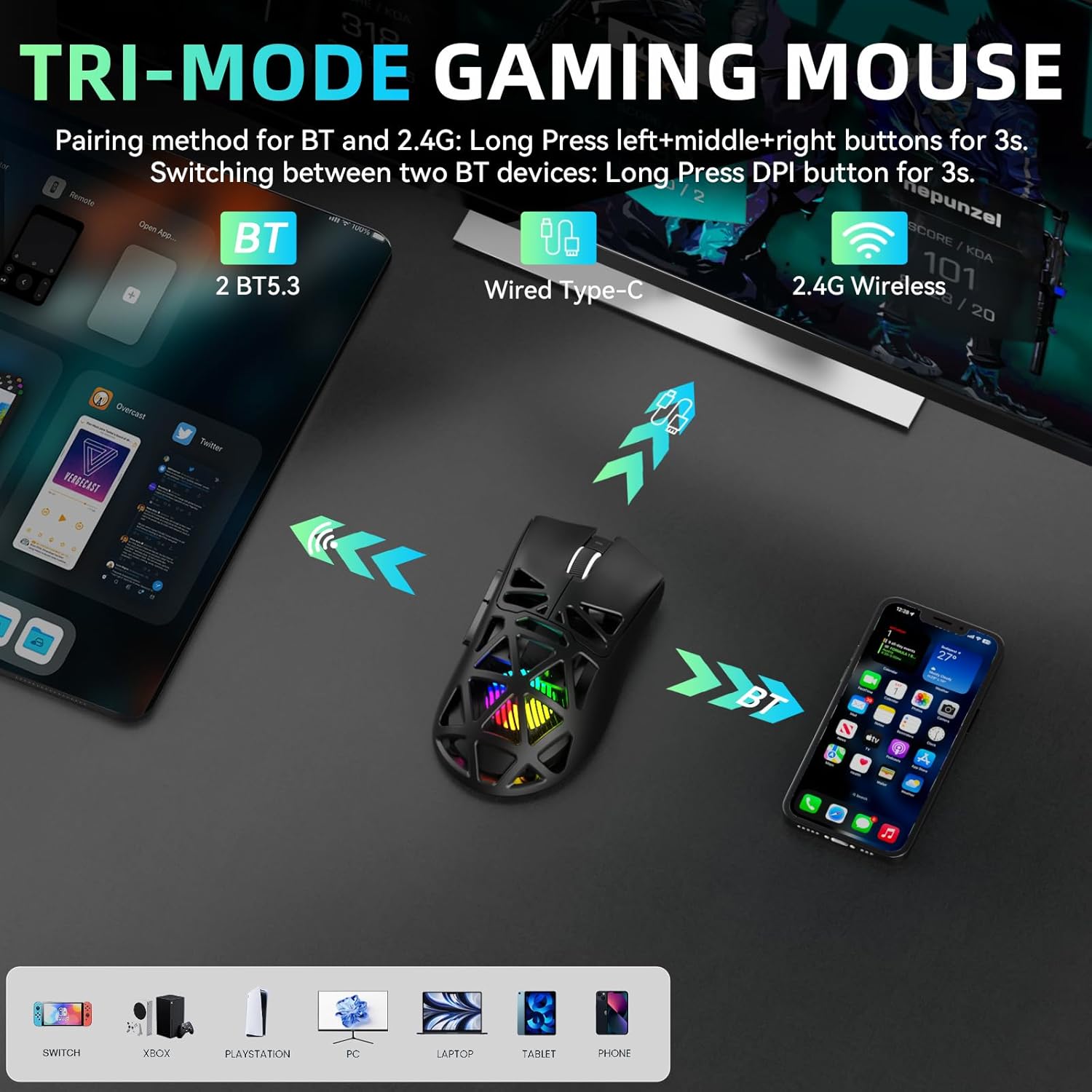 Detalle de Aula SC620 Wireless Gaming Mouse