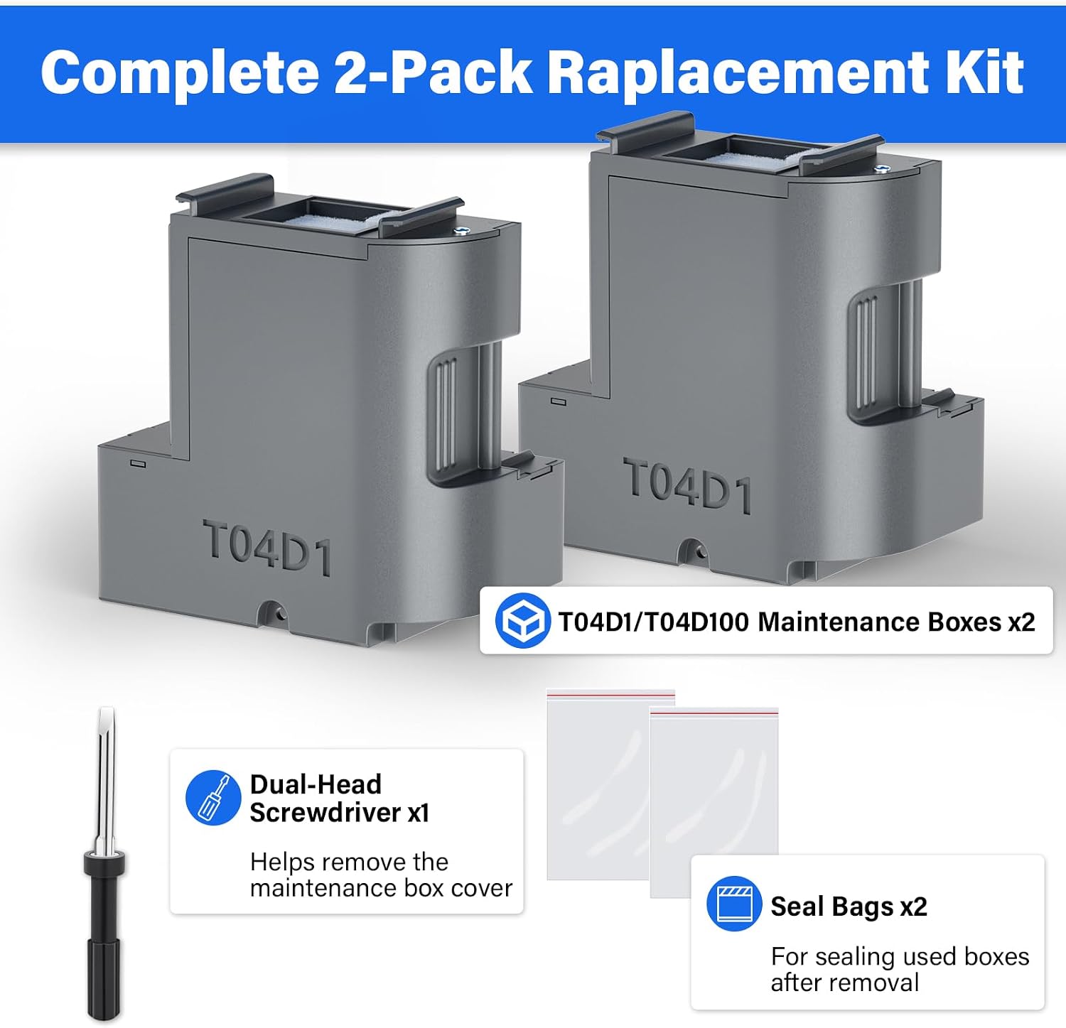 Detalle 2 de SubliPlus+ T04D1/T04D100 Maintenance Box Replacement, 2-Pack