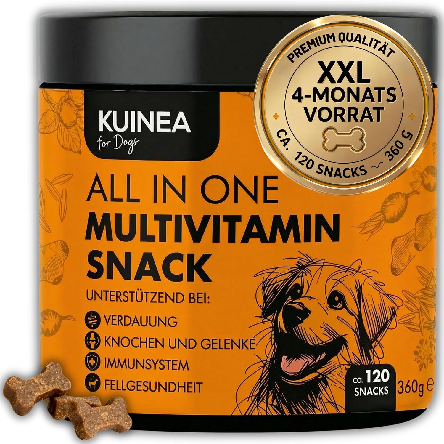 Detalle de KUINEA Multivitamin Snack für Hunde 360 g