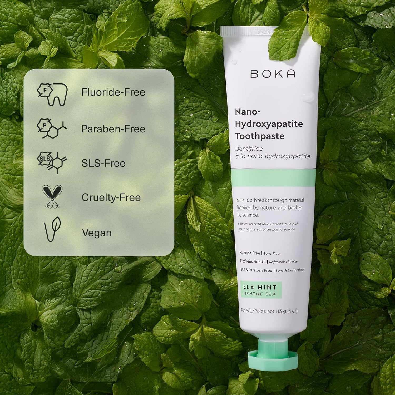 Detalle de Boka Ela Mint NHA Toothpaste 4 oz