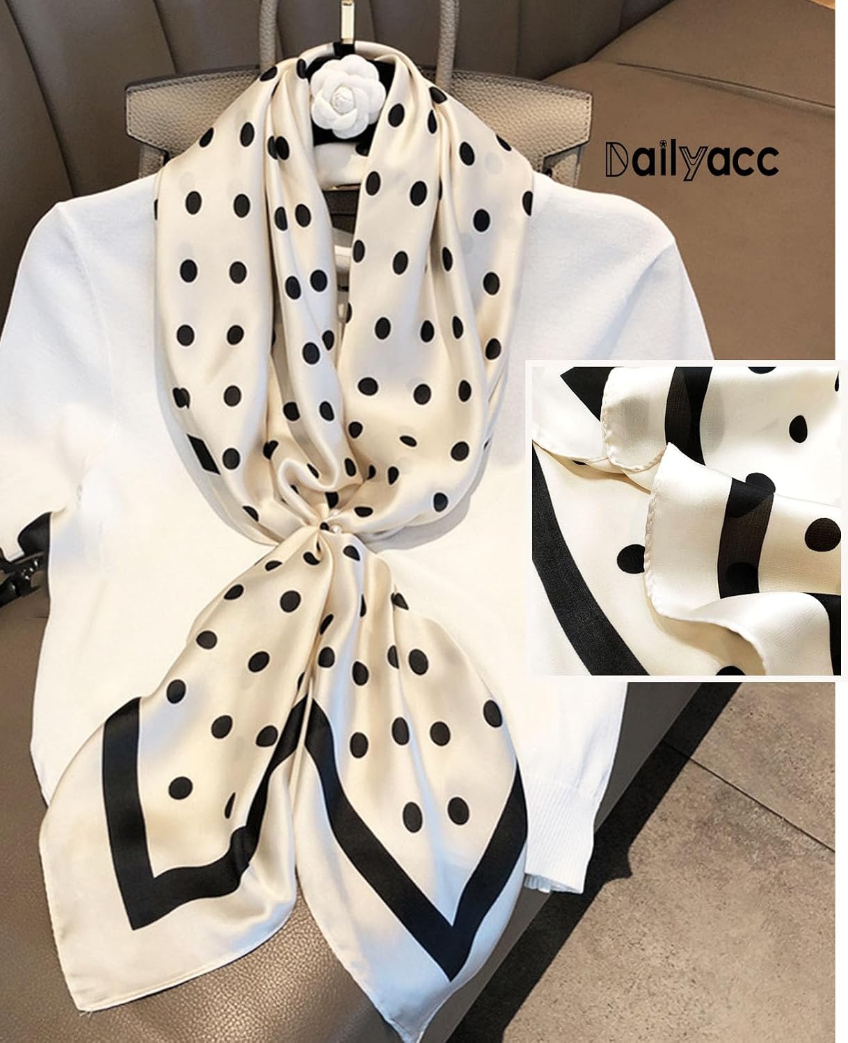 Thumbnail 3 de Dailyacc Hair Bandanas Scarf for Women — Lightweight Silk Satin Head Scarf, 27.5 x 27.5 in