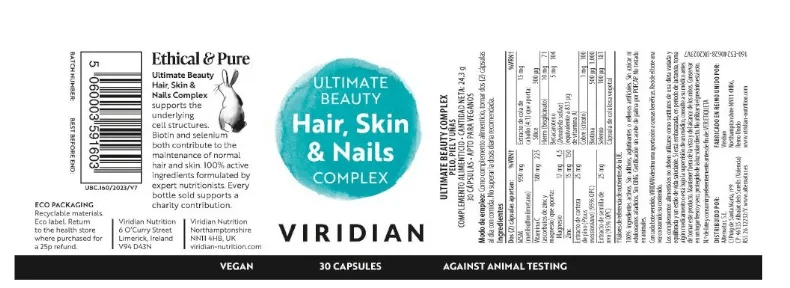 Thumbnail 1 de Viridian Beauty Complex 30 cápsulas