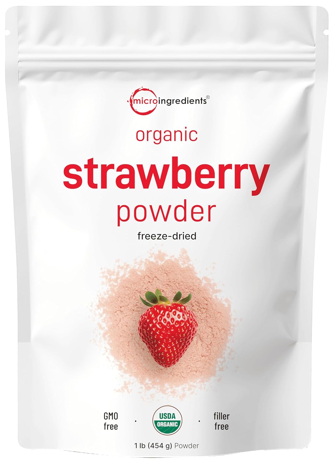 Detalle de Micro Ingredients AAKG Organic Freeze-Dried Strawberry Powder, 1 lb