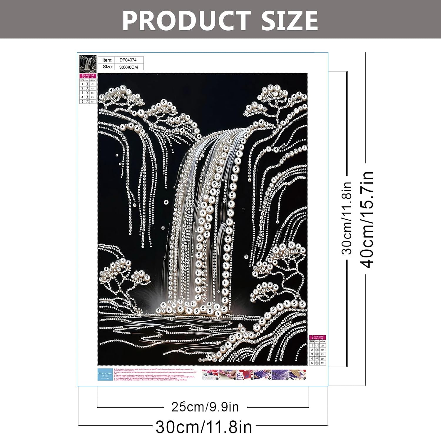 Detalle 2 de Pearl Diamond Painting Kit, 12 x 16 in