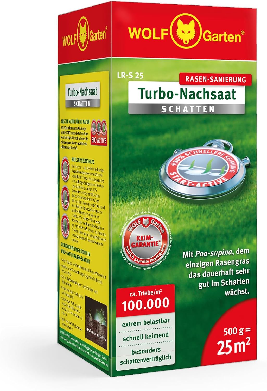 Thumbnail 6 de WOLF-Garten Turbo-Nachsaat SCHATTEN – Rasensanierung für schattige Lagen (LR-S 50, 1 kg Karton)