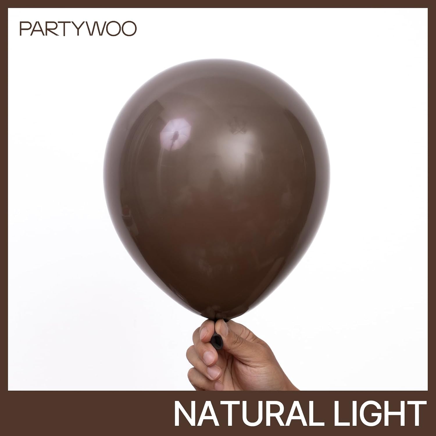 Detalle de PartyWoo Balloons Dark Brown Balloon Set, 100 Latex Balloons in Four Sizes