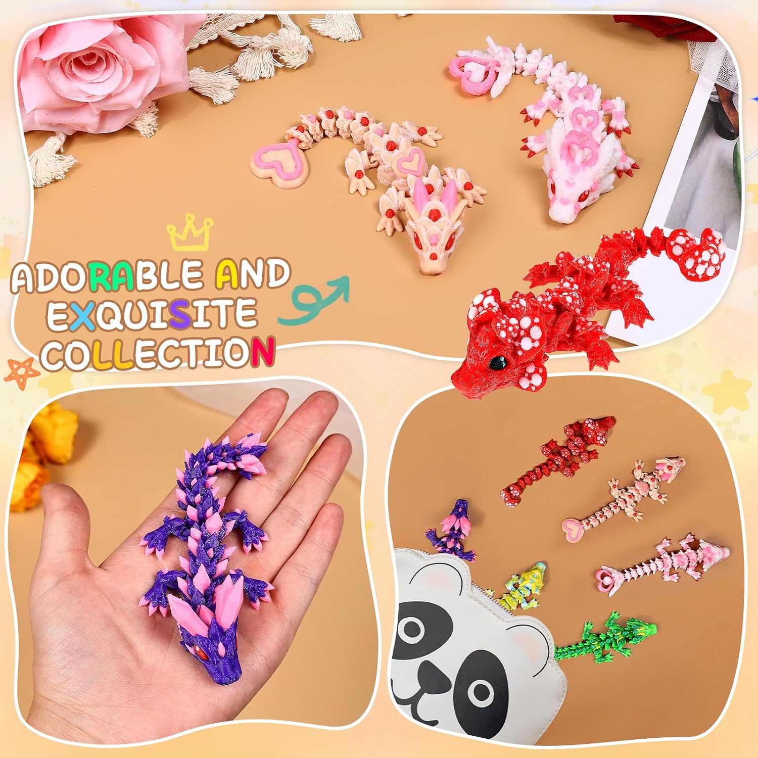 Detalle de TXB3DOK 3pcs 12in 3D Printed Crystal Dragon set