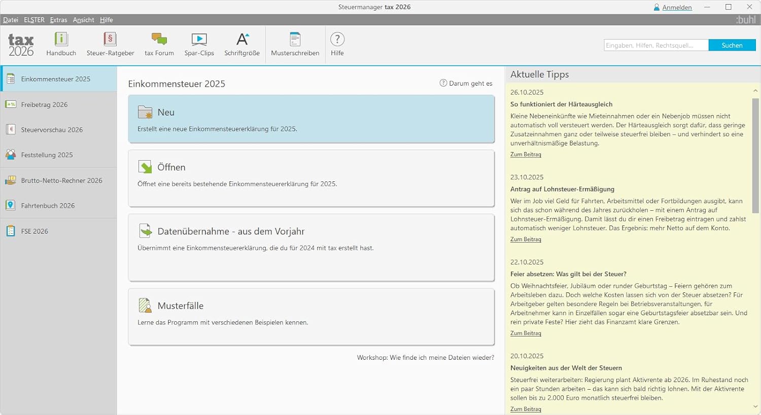 Detalle 2 de tax 2026 Steuerprogramm 2025 – Digitaler Download
