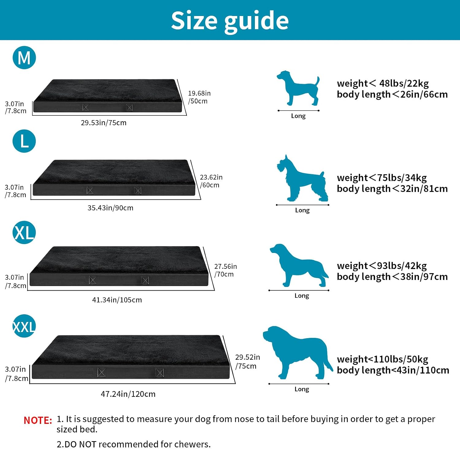 Detalle 2 de Nepfaivy 105×70×7.5cm waterproof dog bed