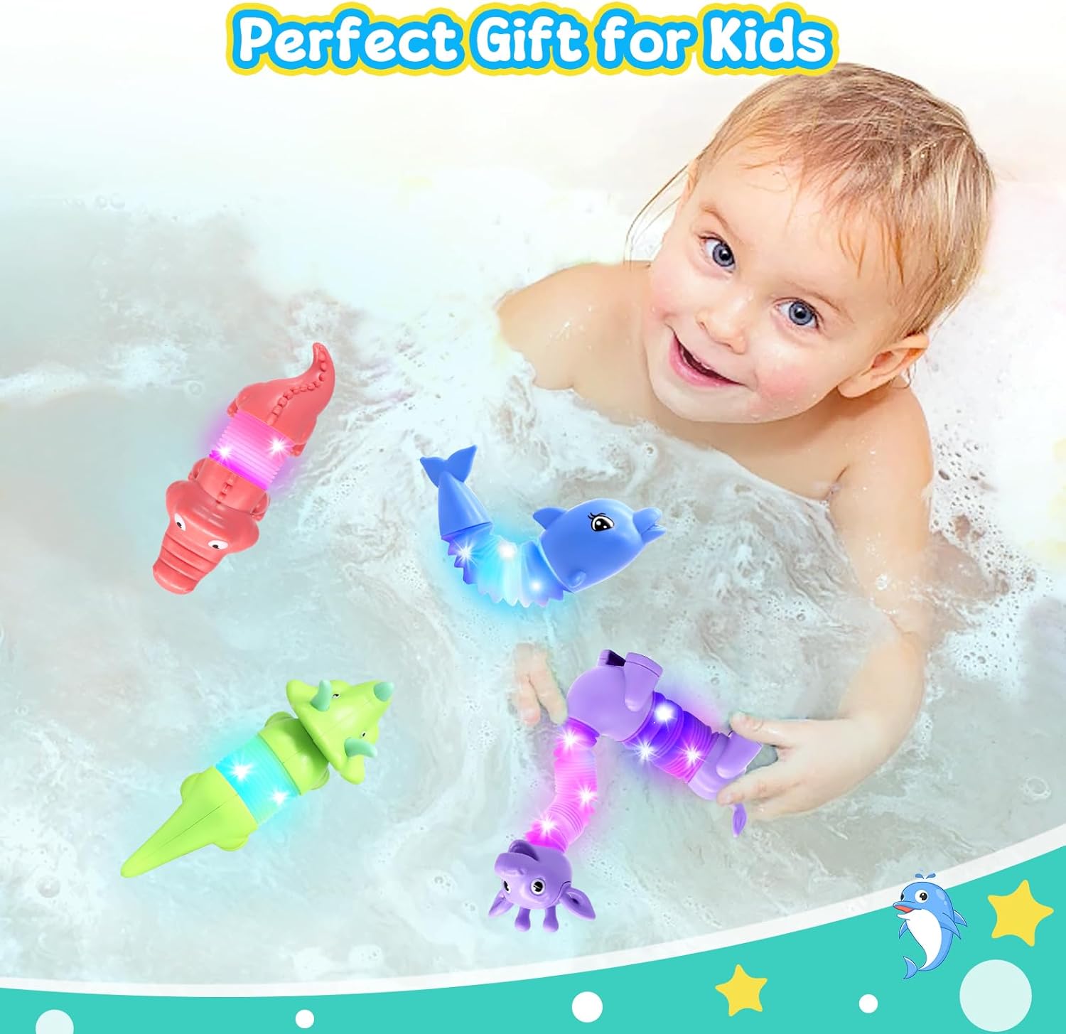 Detalle 2 de DELEE Animal pop bath toys LED 4 pack