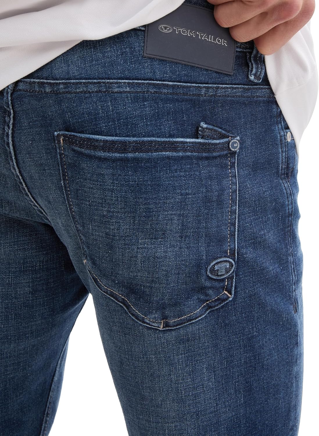 Detalle de TOM TAILOR 1044971 Jeans Josh Regular Slim da uomo a 5 tasche con elasticità e tecnologia Coolmax