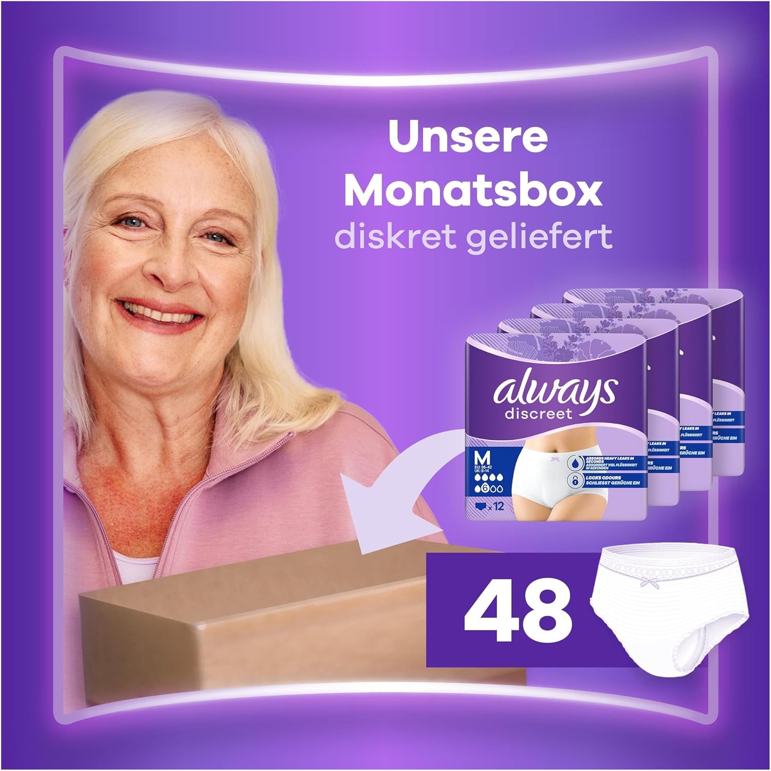 Detalle 2 de Always Discreet Inkontinenz-Höschen Plus M 48
