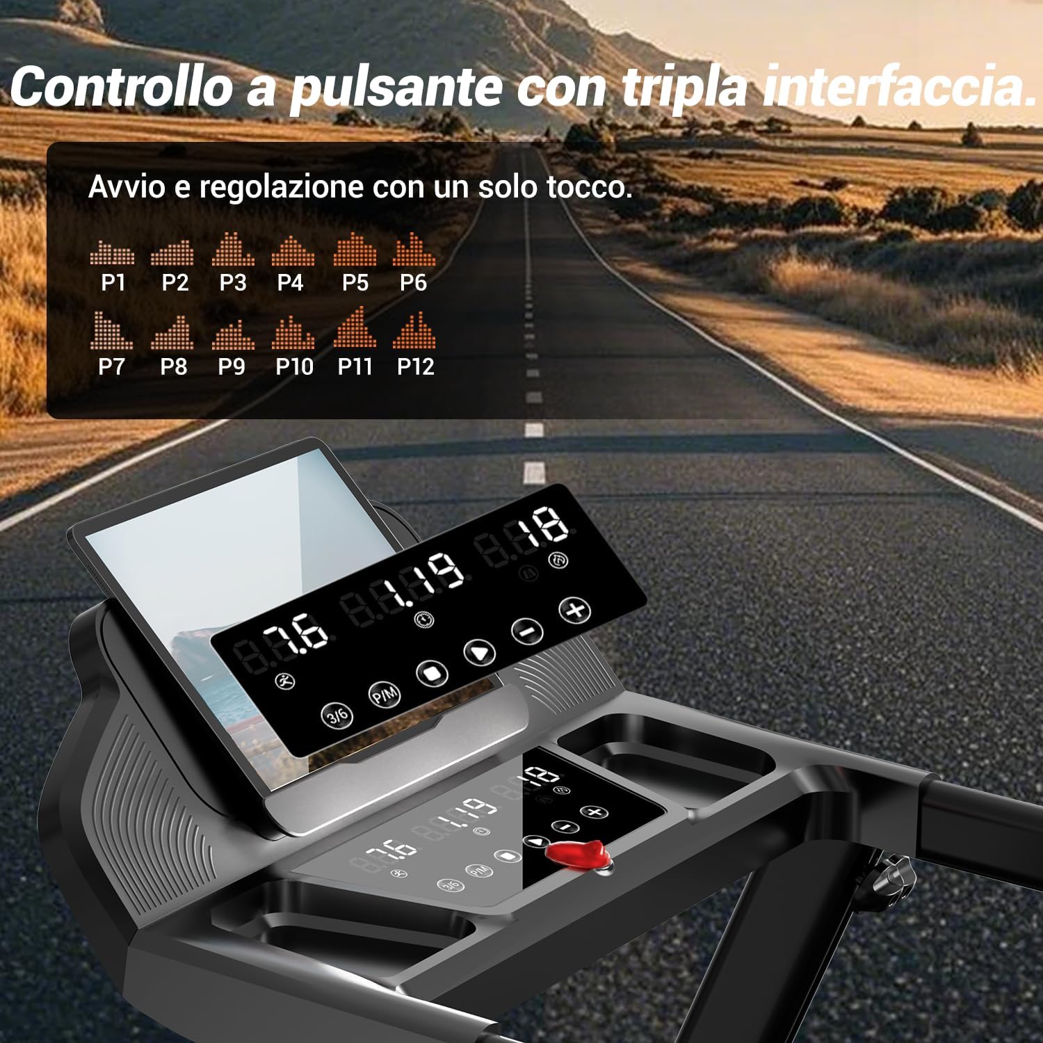 Thumbnail 2 de LONTEK LONTEK Salvaspazio con inclinazione 15% e motore 3.0 HP, tapis roulant pieghevole 12 km/h