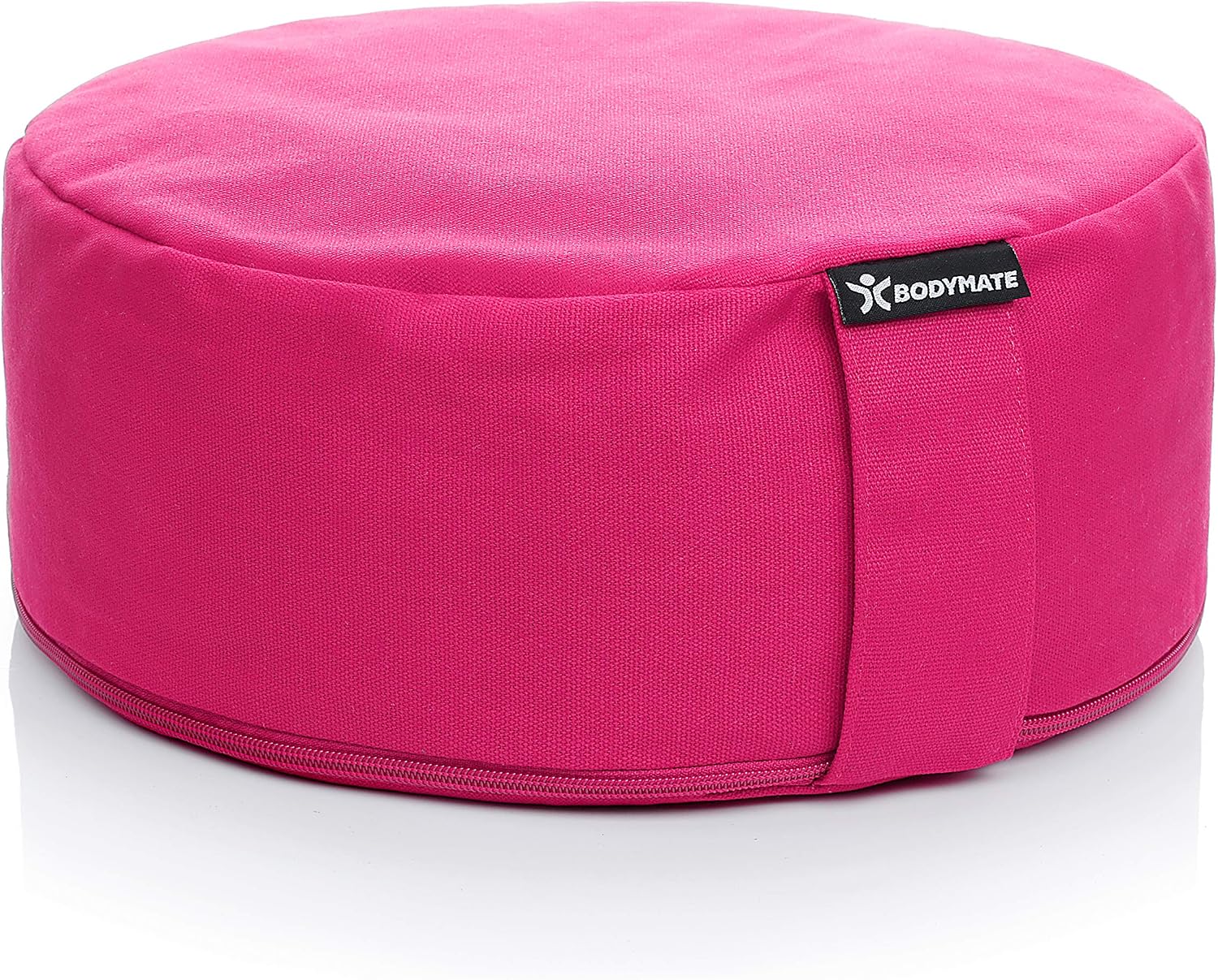 Detalle de BODYMATE Round Yoga and Meditation Cushion, 31 cm, Adjustable Buckwheat Filling