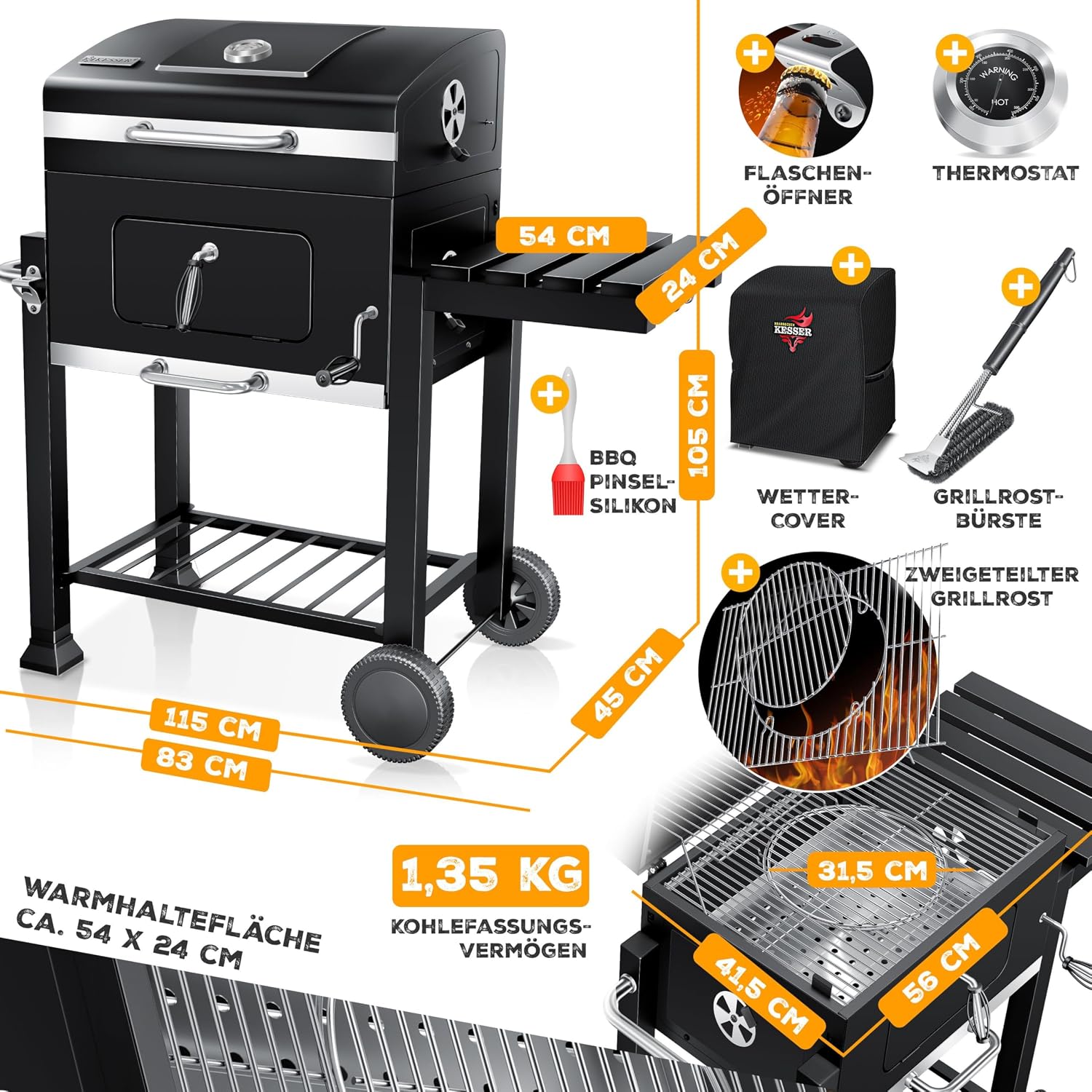 Thumbnail 6 de KESSER® Grillwagen BBQ Smoker XL