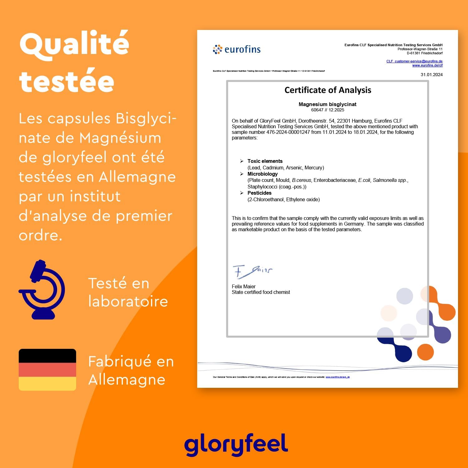 Thumbnail 3 de Gloryfeel Magnésium Bisglycinate 300 mg 💊