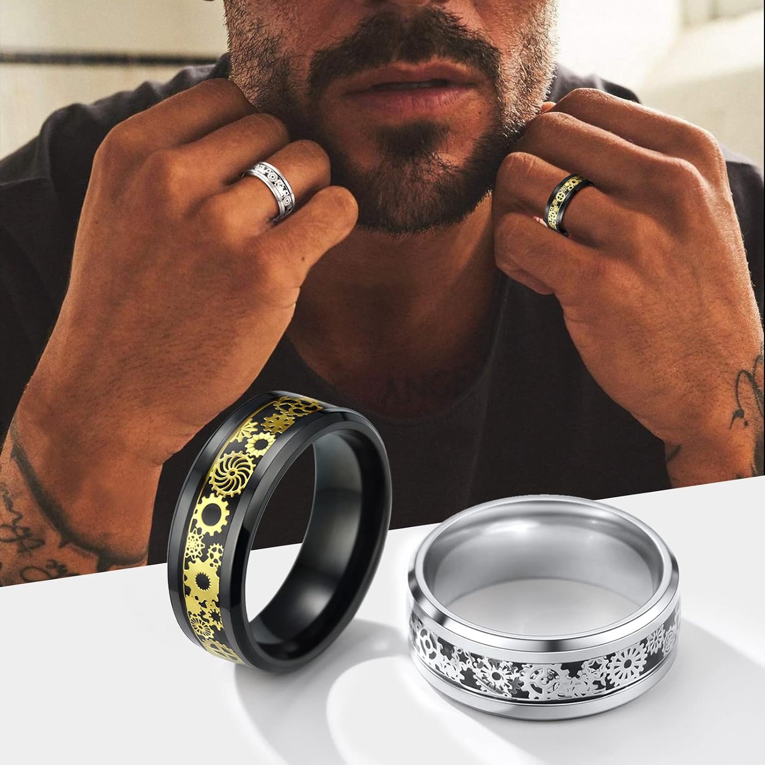 Thumbnail 4 de PROSTEEL Bague Homme 8mm Fibre de Carbone